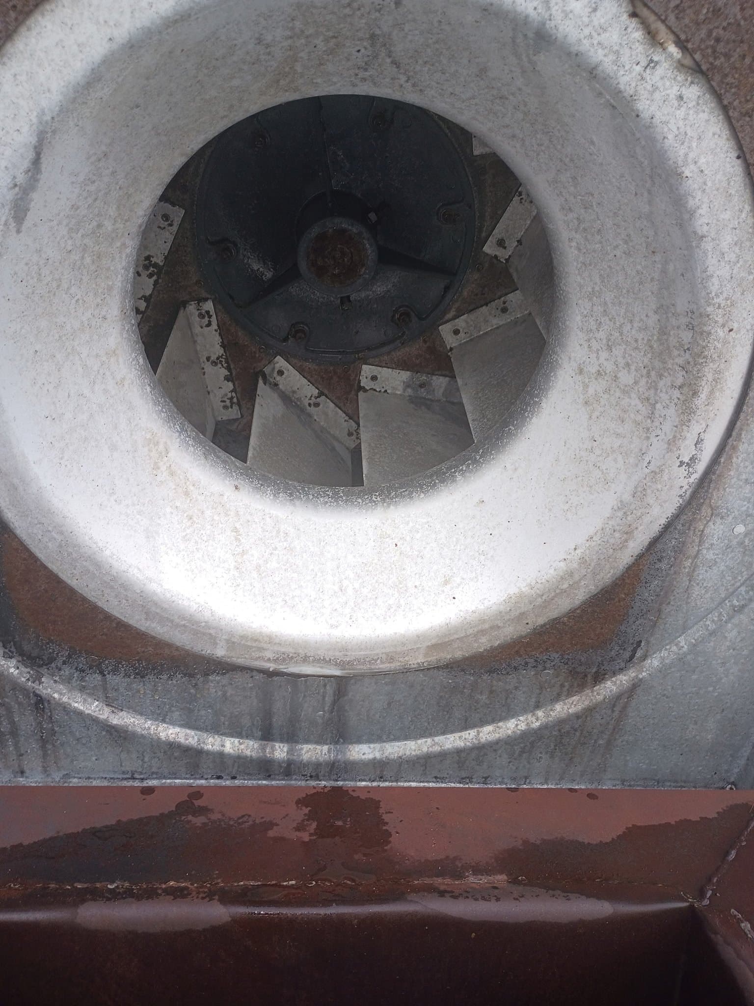 Commercial kitchen exhaust fan after cleaning